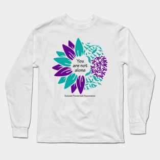 Suicide Prevention: You are not alone, black type Long Sleeve T-Shirt